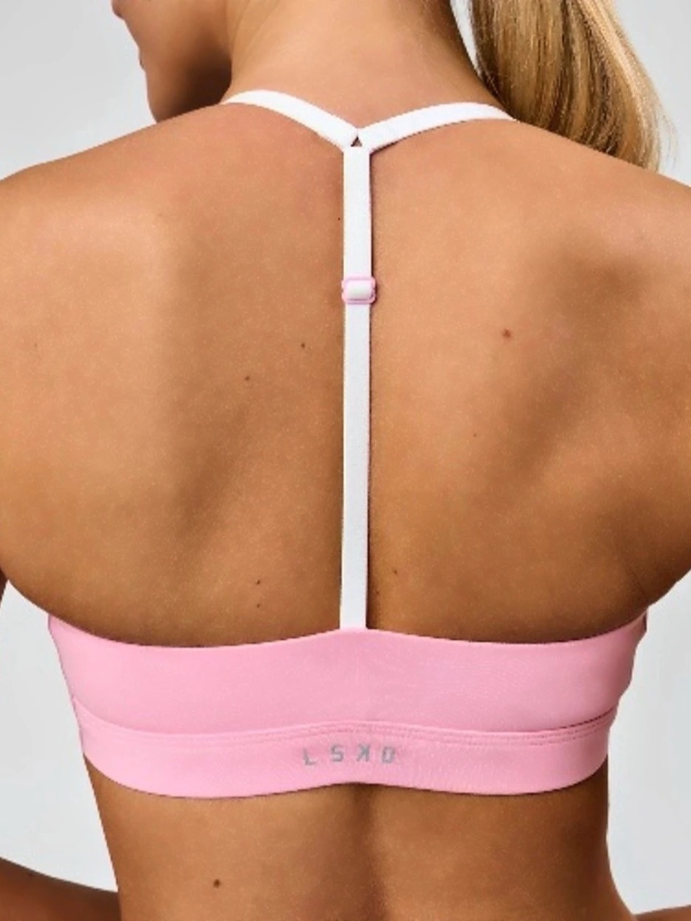 LSKD Momentum Sports Bra Pink & White - Picture 4 of 6